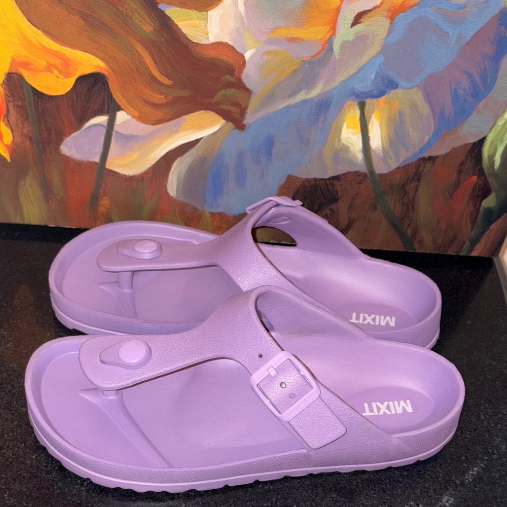 NWOT Mixit Lavender Slide Sandals slippers